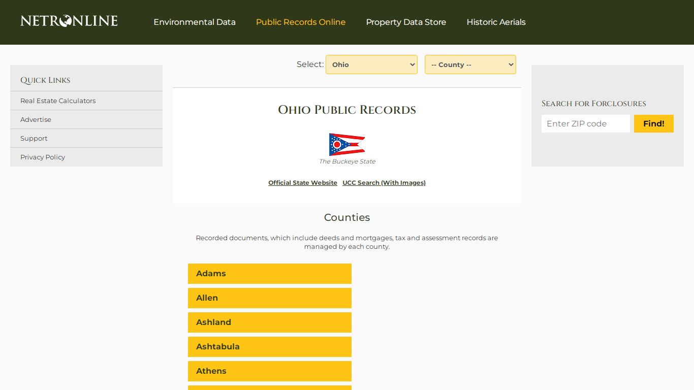Ohio Public Records Online Directory - NETROnline.com